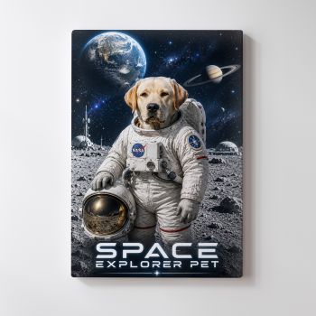 Personalised Space Explorer Pet Canvas Print
