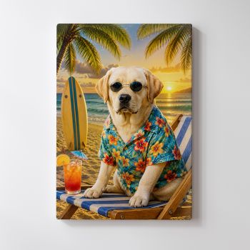 Personalised Beach Vacation Pet Canvas